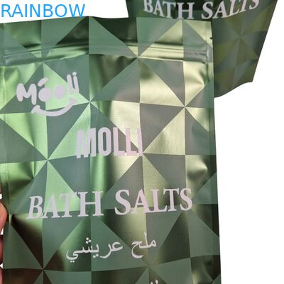 Stand Up Plastic Packaging For Body Scrub Pouch Bath Salt Natural Soak Mylar Bags With Zipper