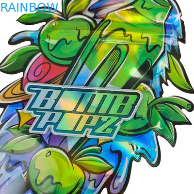 Edible Cali 3.5g 7g Mylar Ziplock Soft Touch Smell Proof Irregular Shaped Cookie Die Cut Packaging Plastic Sachet Bag