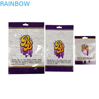 Inside Printed Mylar Bags Herb Tobacco Edible Gummy Cookie Packaging Glossy Heat Seal Special Shape Plastic Bags