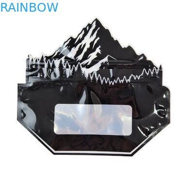 Inside Printed Mylar Bags Herb Tobacco Edible Gummy Cookie Packaging Glossy Heat Seal Special Shape Plastic Bags