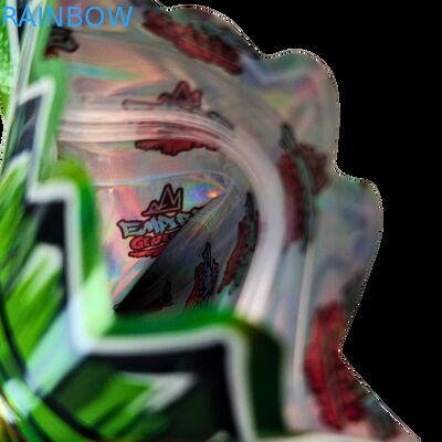 Inside Printed Mylar Bags Herb Tobacco Edible Gummy Cookie Packaging Glossy Heat Seal Special Shape Plastic Bags