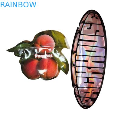 Inside Printed Mylar Bags Herb Tobacco Edible Gummy Cookie Packaging Glossy Heat Seal Special Shape Plastic Bags