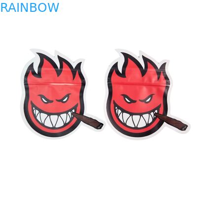  Die Cut 3.5g Plastic Bag Glossy Zipper Mylar For Gummy Herb Candy Packaging Smell Proof Glossy Surface