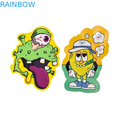 Custom Shape 3.5g Display Box Mylar Bags Child Proof Soft Touch Die Cut Bag For 1g 3.5g 7g 14g 28g Edible Plastic