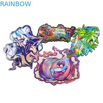 Custom Shape 3.5g Display Box Mylar Bags Child Proof Soft Touch Die Cut Bag For 1g 3.5g 7g 14g 28g Edible Plastic