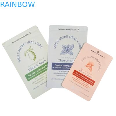 Biodegradable Kraft Paper Bag White Stand Pouch Ziplock Plastic Packing For Pet Food Compostable