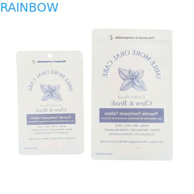 Biodegradable Kraft Paper Bag White Stand Pouch Ziplock Plastic Packing For Pet Food Compostable