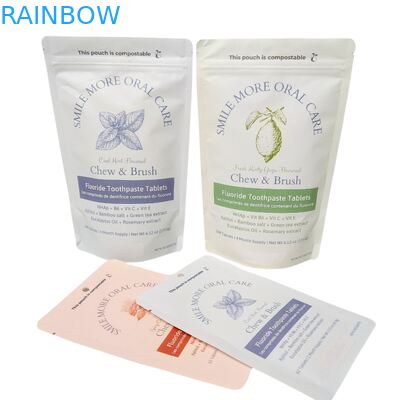 Biodegradable Kraft Paper Bag White Stand Pouch Ziplock Plastic Packing For Pet Food Compostable