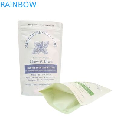 Biodegradable Kraft Paper Bag White Stand Pouch Ziplock Plastic Packing For Pet Food Compostable