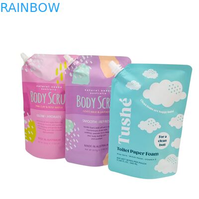  Liquid Plastic Stand Up Pouch With Spout Squeeze Packaging Bag For Cosmetic Beverage Lotion Nozzle Bag
