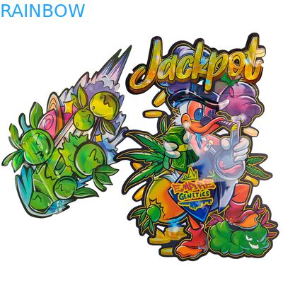 Rainbow Packaging Custom Die Cut Mylar Bags Special Shape 3.5g 7g 14g 28g Childproof Smell Proof Edible Plastic Flower Bag