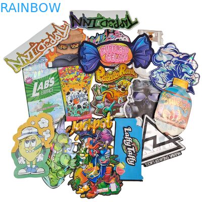 Rainbow Packaging Custom Die Cut Mylar Bags Special Shape 3.5g 7g 14g 28g Childproof Smell Proof Edible Plastic Flower Bag