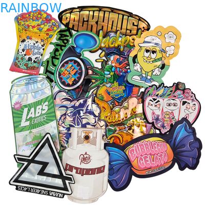 Resealable Zipper Holographic Shape Die Cut Mylar Bags Aluminum Foil Heat Seal Die Cut Irregular Pouch For Mushroom Gummies