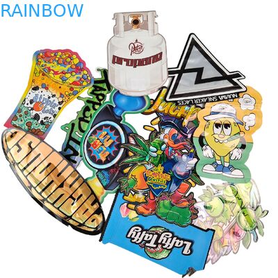 Resealable Zipper Holographic Shape Die Cut Mylar Bags Aluminum Foil Heat Seal Die Cut Irregular Pouch For Mushroom Gummies