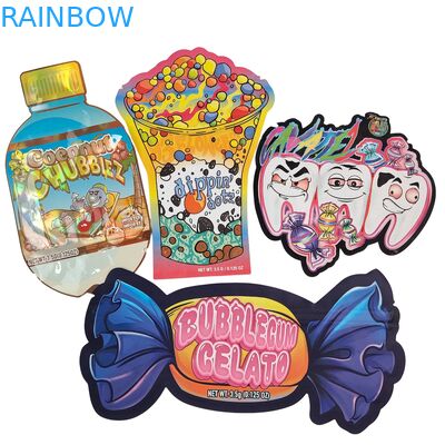 Customized Logo 3.5g 7g 14g Resealable PE Plastic Food Seal Packaging Zip Lock Foil Pouch Child Smell Proof Herb Gummy Mylar Bag