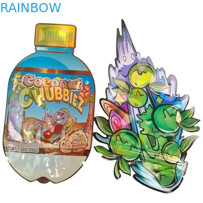 Hot Sale Glossy Die Cut Mylar Bag With Zipper Edibles Smell Proof 3.5 7g 14g 28g Mushroom Gummies Custom Printing Plastic Bag