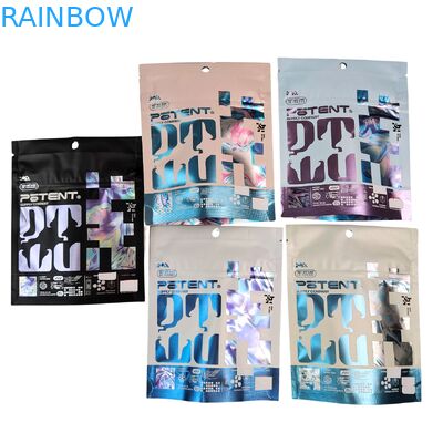 Digital Printing Holographic 3.5g Cali Packs 4x5 Sachet Irregular Aluminum Foil Mushroom Gummies Packaging Die Cut Mylar Bags