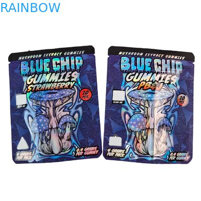 Die Cut Cali 3.5g 7g 14g 28g Mylar Bagsfor Gummies Chewing Gum Holographic Smell Proof Ziplock Bags