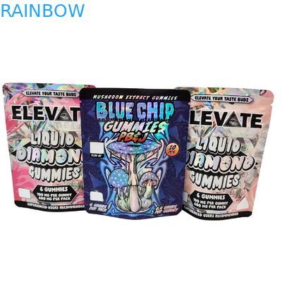 Die Cut Cali 3.5g 7g 14g 28g Mylar Bagsfor Gummies Chewing Gum Holographic Smell Proof Ziplock Bags
