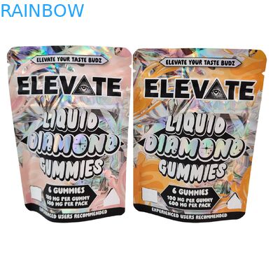 Die Cut Cali 3.5g 7g 14g 28g Mylar Bagsfor Gummies Chewing Gum Holographic Smell Proof Ziplock Bags