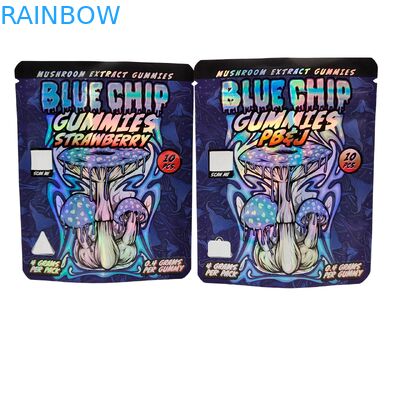 Die Cut Cali 3.5g 7g 14g 28g Mylar Bagsfor Gummies Chewing Gum Holographic Smell Proof Ziplock Bags