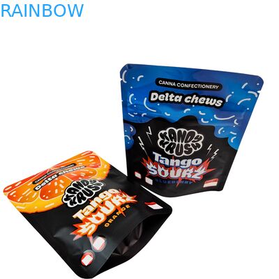 Rainbow Custom Printed 3.5g 8th Stand up Mylar Bag Edibles Smell Proof Special Shaped Bag for Cookie Gummy Cali Pack Combo