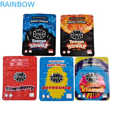 Rainbow Custom Printed 3.5g 8th Stand up Mylar Bag Edibles Smell Proof Special Shaped Bag for Cookie Gummy Cali Pack Combo