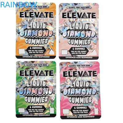 3.5g Mylar Bags Mushroom Extract Gummies Packaging Doypack Wtih Zipper Smell Proof Stand up Pouch