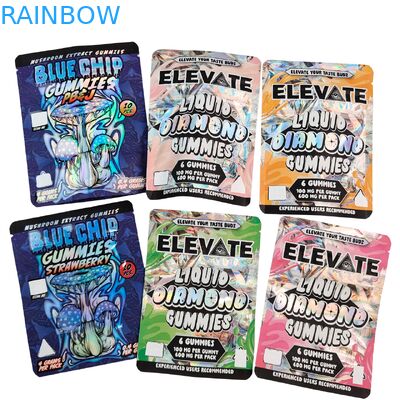 3.5g Mylar Bags Mushroom Extract Gummies Packaging Doypack Wtih Zipper Smell Proof Stand up Pouch