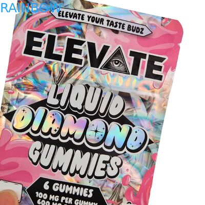 3.5g Mylar Bags Mushroom Extract Gummies Packaging Doypack Wtih Zipper Smell Proof Stand up Pouch