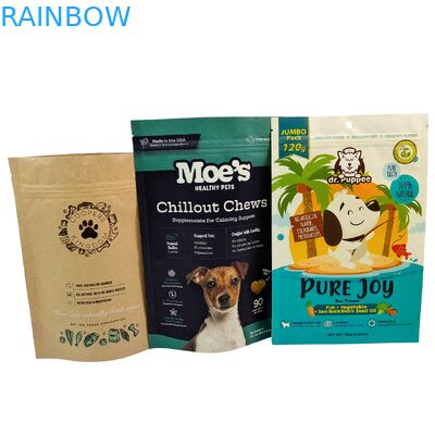 Custom Resealable Stand Up Pet Food Packaging Bags with Zipper