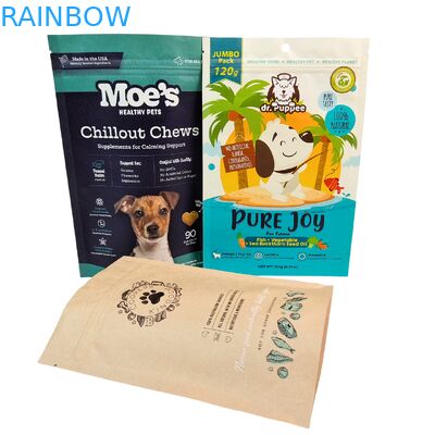 Custom Resealable Stand Up Pet Food Packaging Bags with Zipper