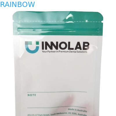 Customizable White Zipper Bag for Dental Teeth Clear Aligners Packaging One Side Clear with Heat Sealing and Logo Alignment