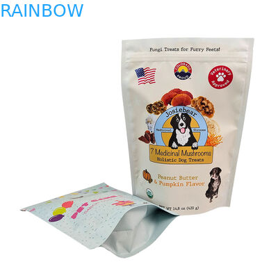 Pet Food Packaging Bags 100g 250g Aluminium Foil Stand Pouch With Zipper And Heat Sealing For Cat Dog Snacks