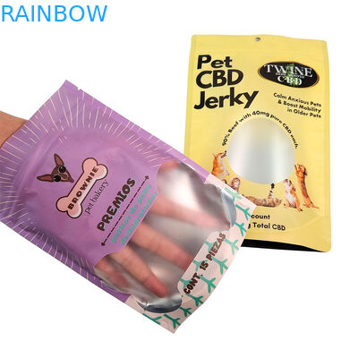 Pet Food Packaging Bags 100g 250g Aluminium Foil Stand Pouch With Zipper And Heat Sealing For Cat Dog Snacks