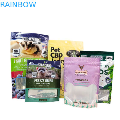 Pet Food Packaging Bags 100g 250g Aluminium Foil Stand Pouch With Zipper And Heat Sealing For Cat Dog Snacks