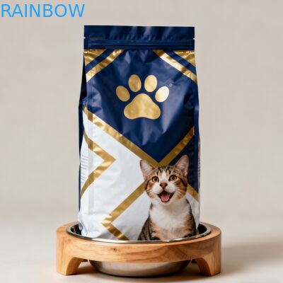 Custom Biodegradable Animal Feed Food Packaging Mylar Bags Side Gusset Pouch Dog Cat Pet Food Zipper Bag with Valve
