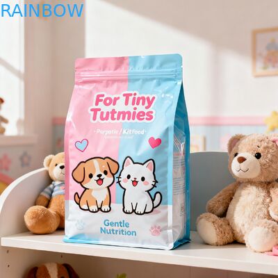 Custom Biodegradable Animal Feed Food Packaging Mylar Bags Side Gusset Pouch Dog Cat Pet Food Zipper Bag with Valve