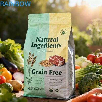 Custom Biodegradable Animal Feed Food Packaging Mylar Bags Side Gusset Pouch Dog Cat Pet Food Zipper Bag with Valve