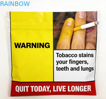  Resealable 3 Side Seal 25g 30g 40g 50g 100g Smoking Leaf Cigarette Bag  Rolling Tobacco Pouch With Zipper