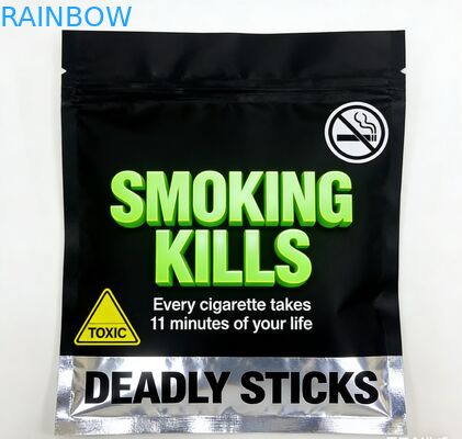  Resealable 3 Side Seal 25g 30g 40g 50g 100g Smoking Leaf Cigarette Bag  Rolling Tobacco Pouch With Zipper