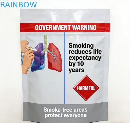  Resealable 3 Side Seal 25g 30g 40g 50g 100g Smoking Leaf Cigarette Bag  Rolling Tobacco Pouch With Zipper