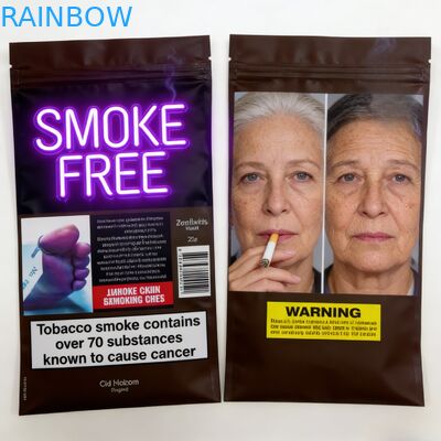  Resealable 3 Side Seal 25g 30g 40g 50g 100g Smoking Leaf Cigarette Bag  Rolling Tobacco Pouch With Zipper