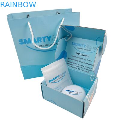 Custom Orthodontic Teeth Aligners Packaging Boxes Braces Dental Denture Aligner Box With Paper Bag