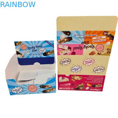 Custom Printed Cardboard Display Box with 350g Thickness and Hot Stamping for Retail Snack Packaging
