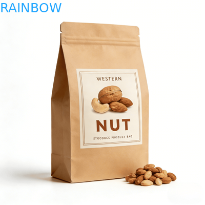 Customized Digital Printing Kraft Paper Heat Seal Stand Bag With Window For Pet Food & Snacks Moistureproof