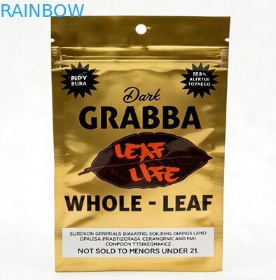 Custom Printed Food Grade Child Resistant Three Side Seal Mylar Ziplock Pouch