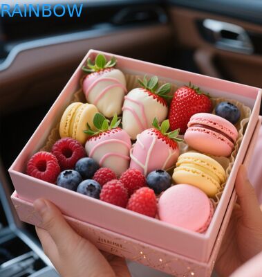 Customizable Biodegradable Foldable Gift Box for Bakery Packaging and Pastry Macarons