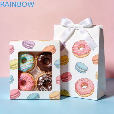 Customizable Biodegradable Foldable Gift Box for Bakery Packaging and Pastry Macarons