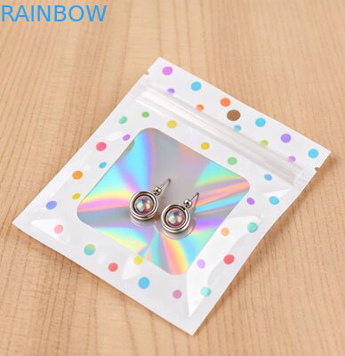 Customized PE Plastic Bags for Jewelry Earrings Recyclable Anti-Oxidation One Side Transparent Zipper Lock Storage Bag